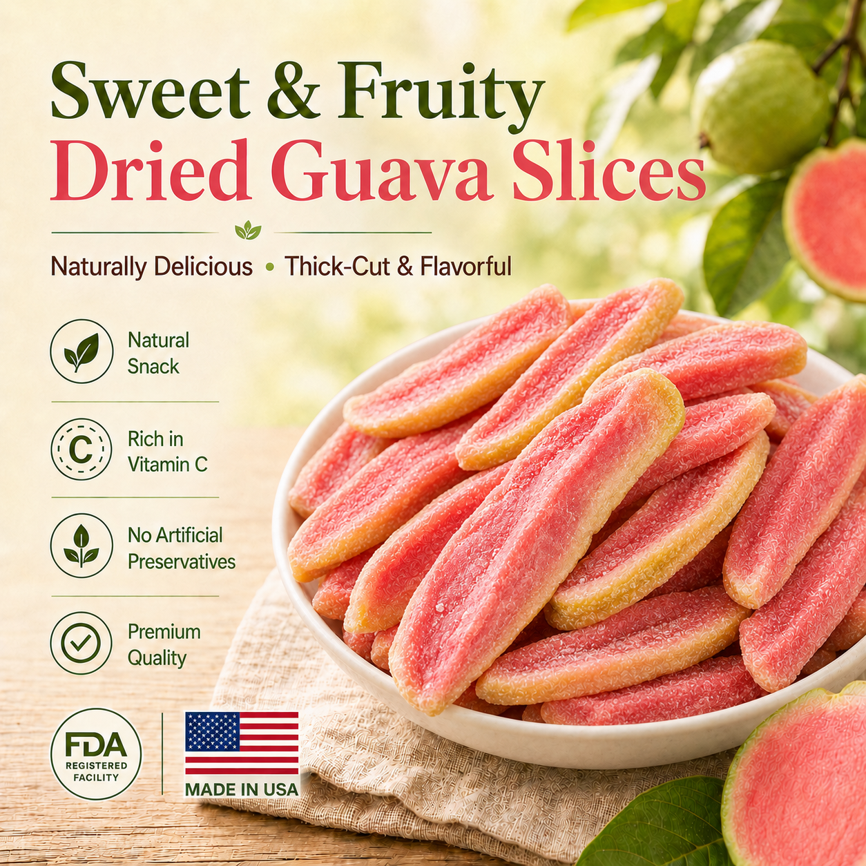 🫧🥝Say goodbye to sugar spikes! 💐Satisfy your cravings with our fiber-rich Red Guava slices-QZE