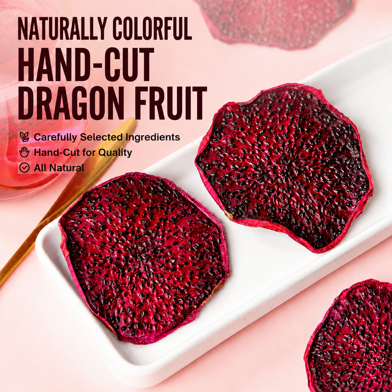 🪭Say goodbye to high-calorie guilt!🪭Satisfy Your Cravings with Our Fiber-Rich Red Dragon Fruit Slices-H1