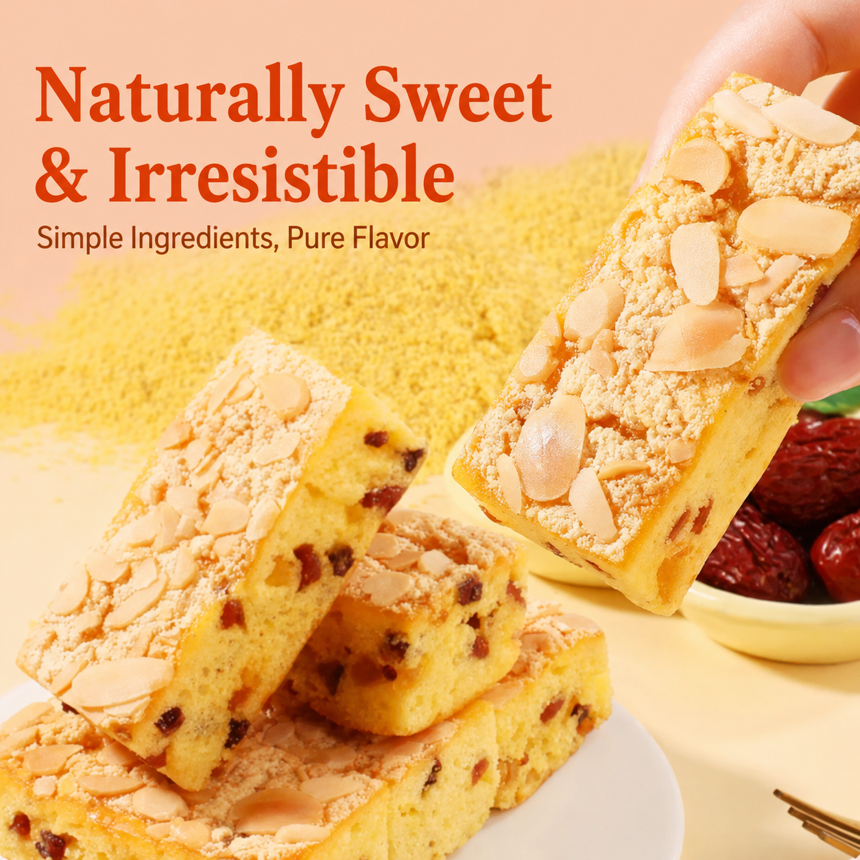 🍘Say goodbye to high-calorie guilt! 🍘 Healthy Millet Apple Hawthorn Cake-H1
