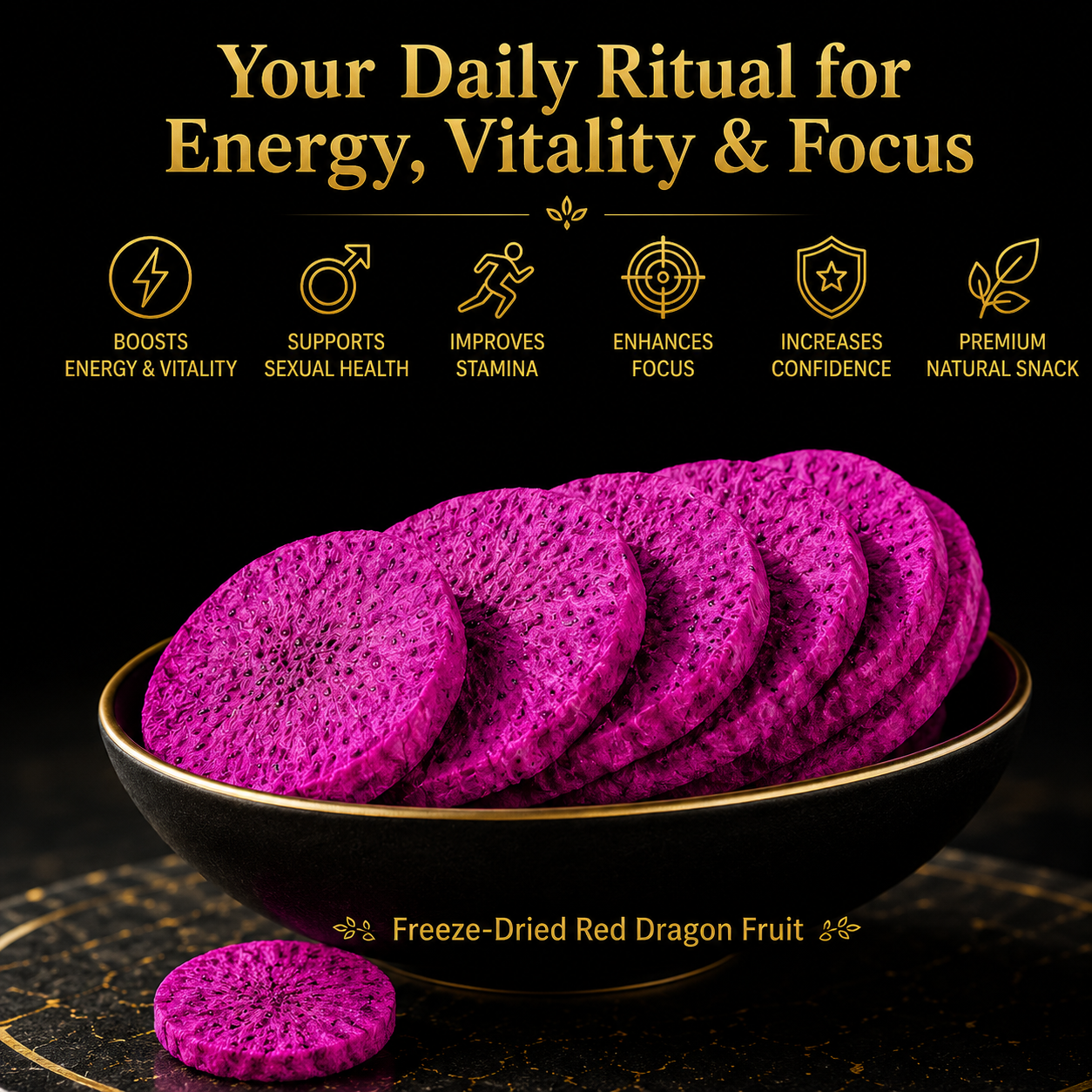 🍆🍆 Freeze-Dried Red Dragon Fruit — Natural Support for Energy, Stamina & Male Vitality-GD