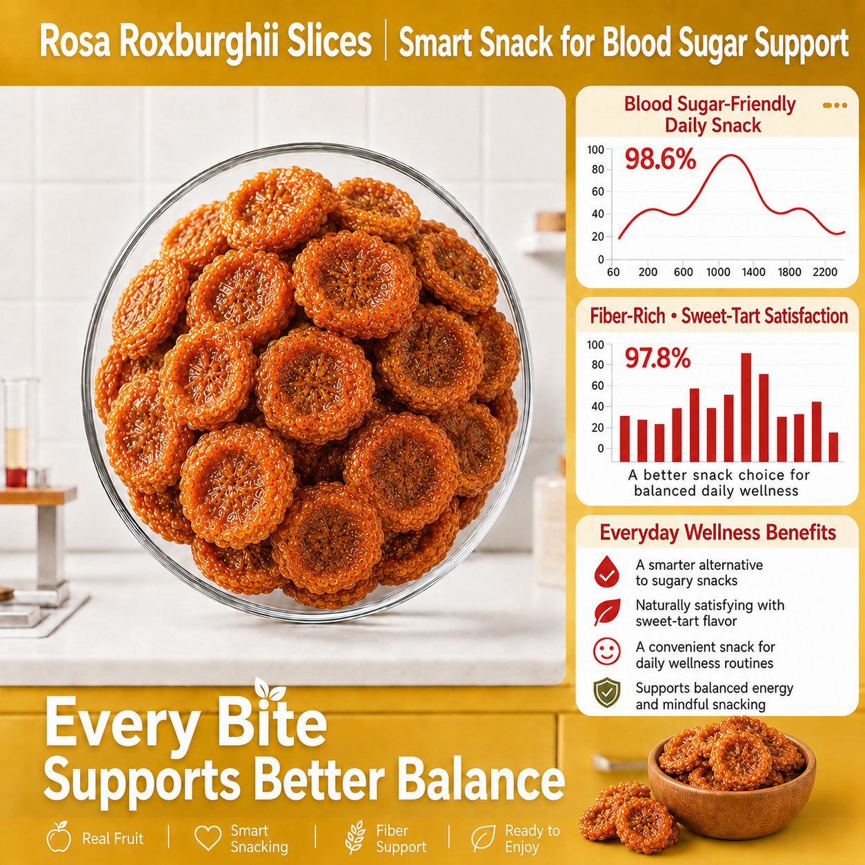 🧑‍⚕️🍏Say goodbye to sugar spikes! 🌿Support healthy glucose metabolism with Rosa Roxburghii Slices- QZE
