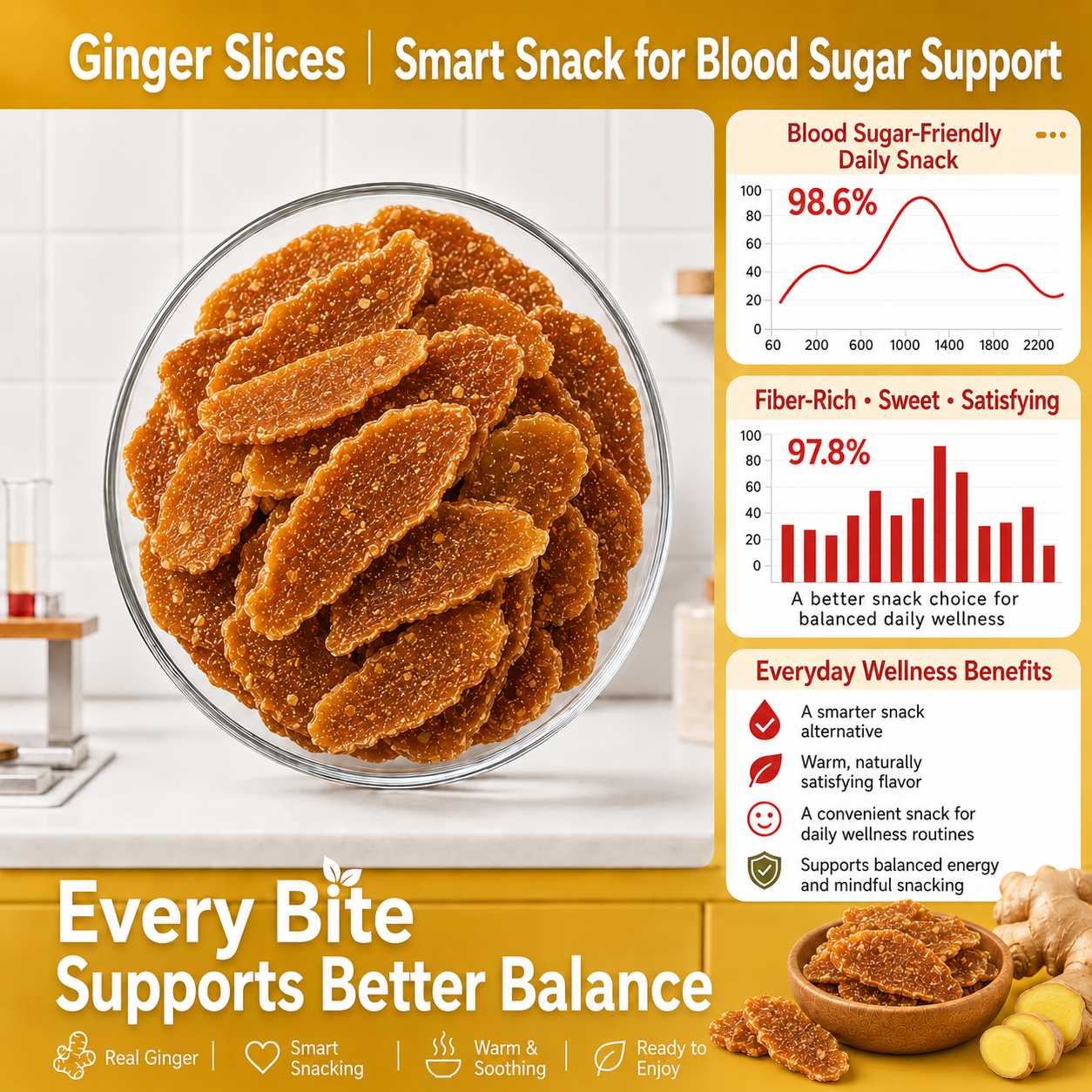 🌼🍾Say goodbye to sugar spikes! 🌿Support healthy glucose metabolism with premium GINGER SLICES - QZE