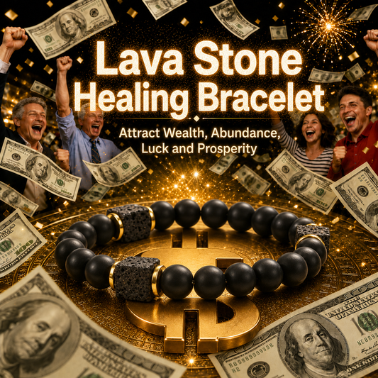 💰🎇 Lava Stone Healing Bracelet – 🎊💸Attract Wealth, Elevate Your Fortune & Turn Your Wishes Into Reality