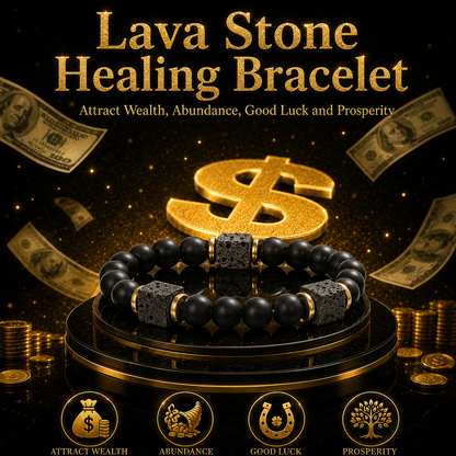💰🎇 Lava Stone Healing Bracelet – 🎊💸Attract Wealth, Elevate Your Fortune & Turn Your Wishes Into Reality